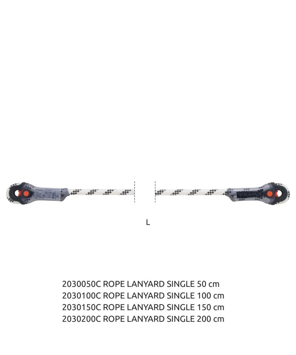 Rope lanyard sabit boy pozisyon alma halatı ve korumalı dikiş detayları