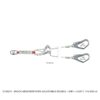Çift kollu ayarlanabilir lanyard 12.5mm halat ve şok emici detayları