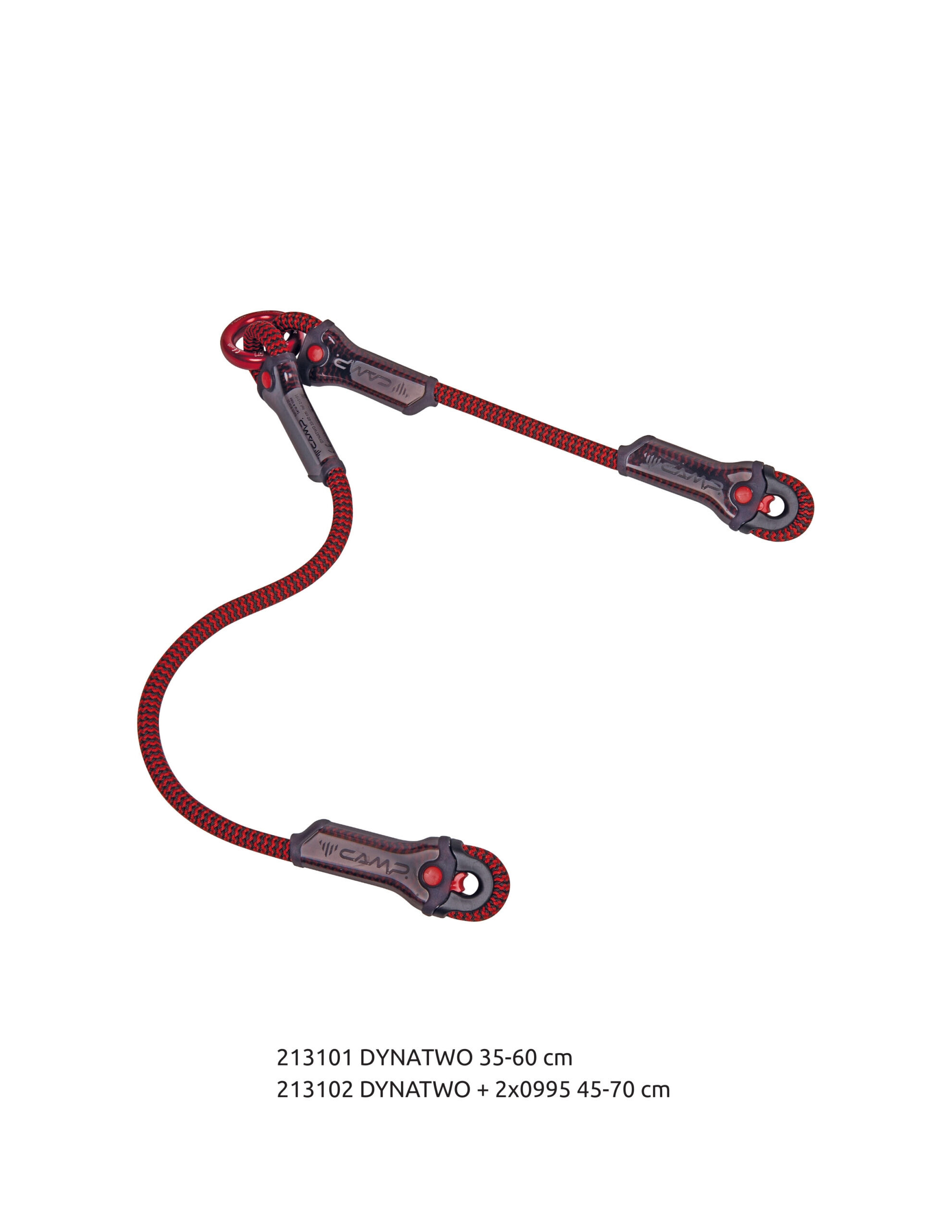 Camp Çift Kollu Lanyard Camp DynaTwo çift kollu dinamik lanyard ve alüminyum halka detayı