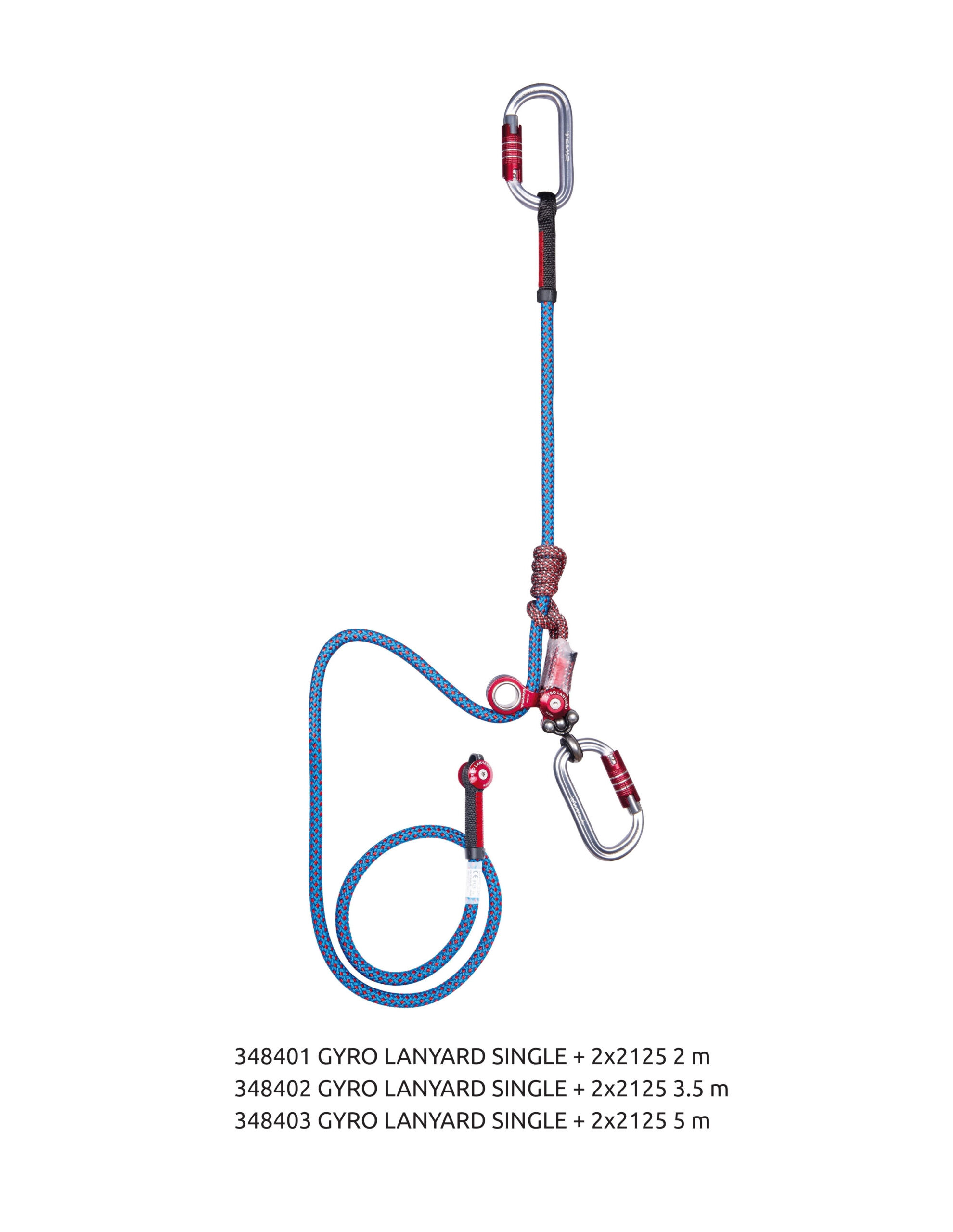 Camp Gyro Lanyard Single döner başlıklı arborist konumlandırma lanyardı