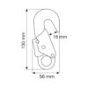 CAMP Hook 17 mm karbon çelik yaşam hattı emniyet kancası