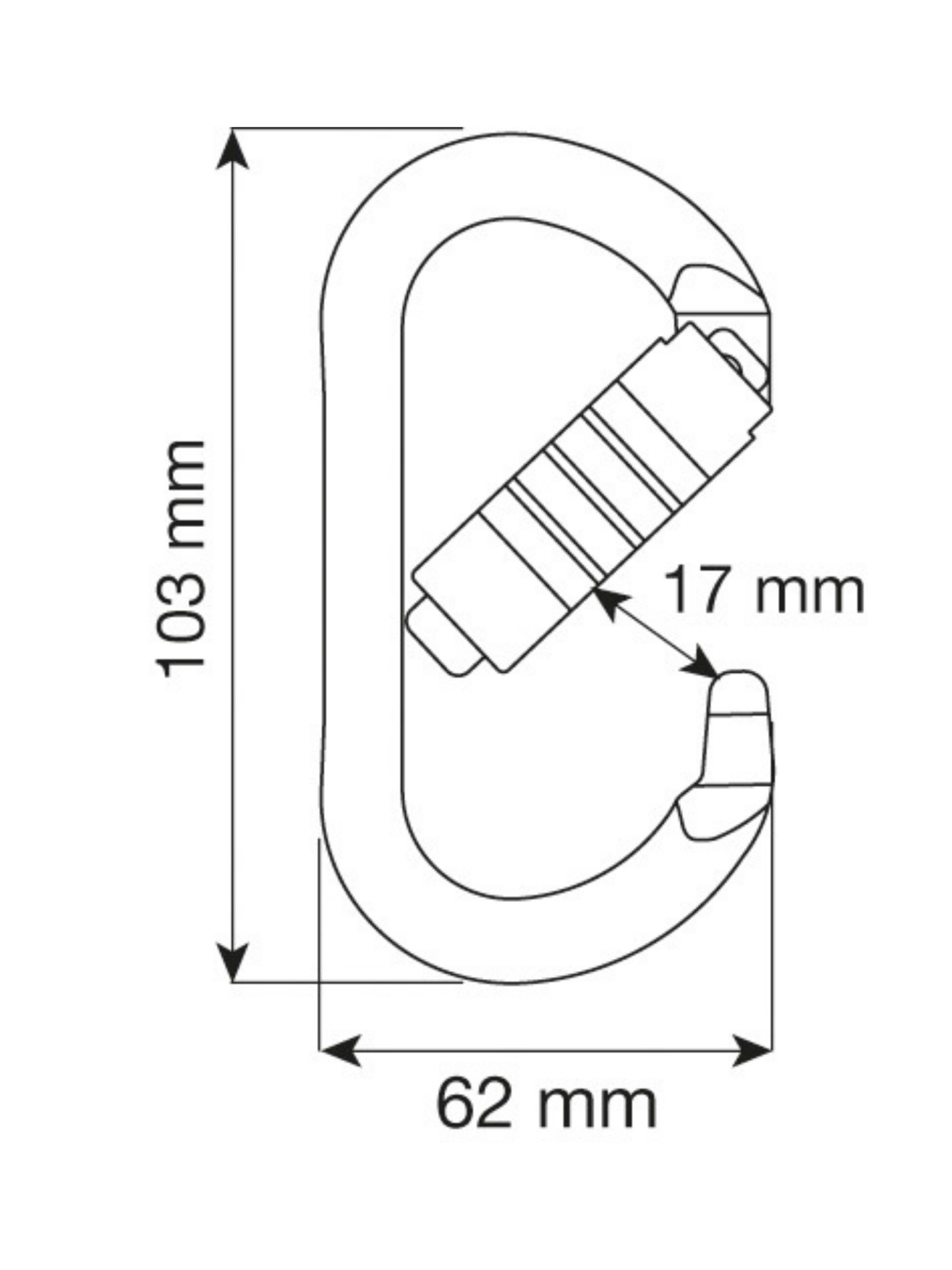 CAMP Plus 3Lock serisi ANSI onaylı çelik karabina oval d kesim pinli