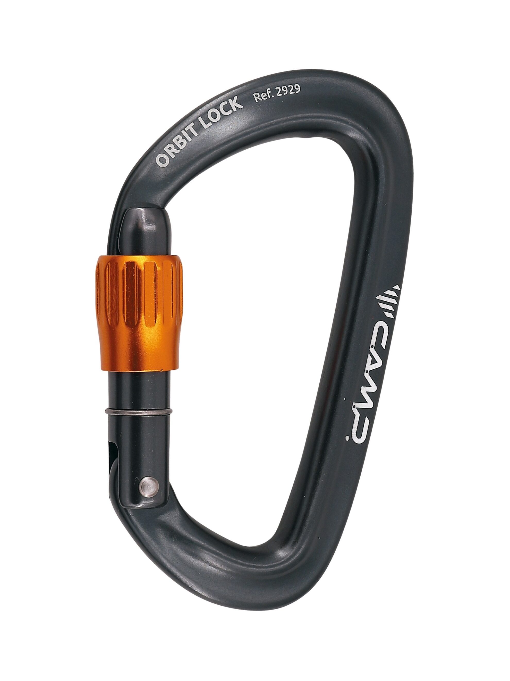 CAMP Orbit Lock kompakt ve hafif alüminyum karabina turuncu füme vidalı kilitli