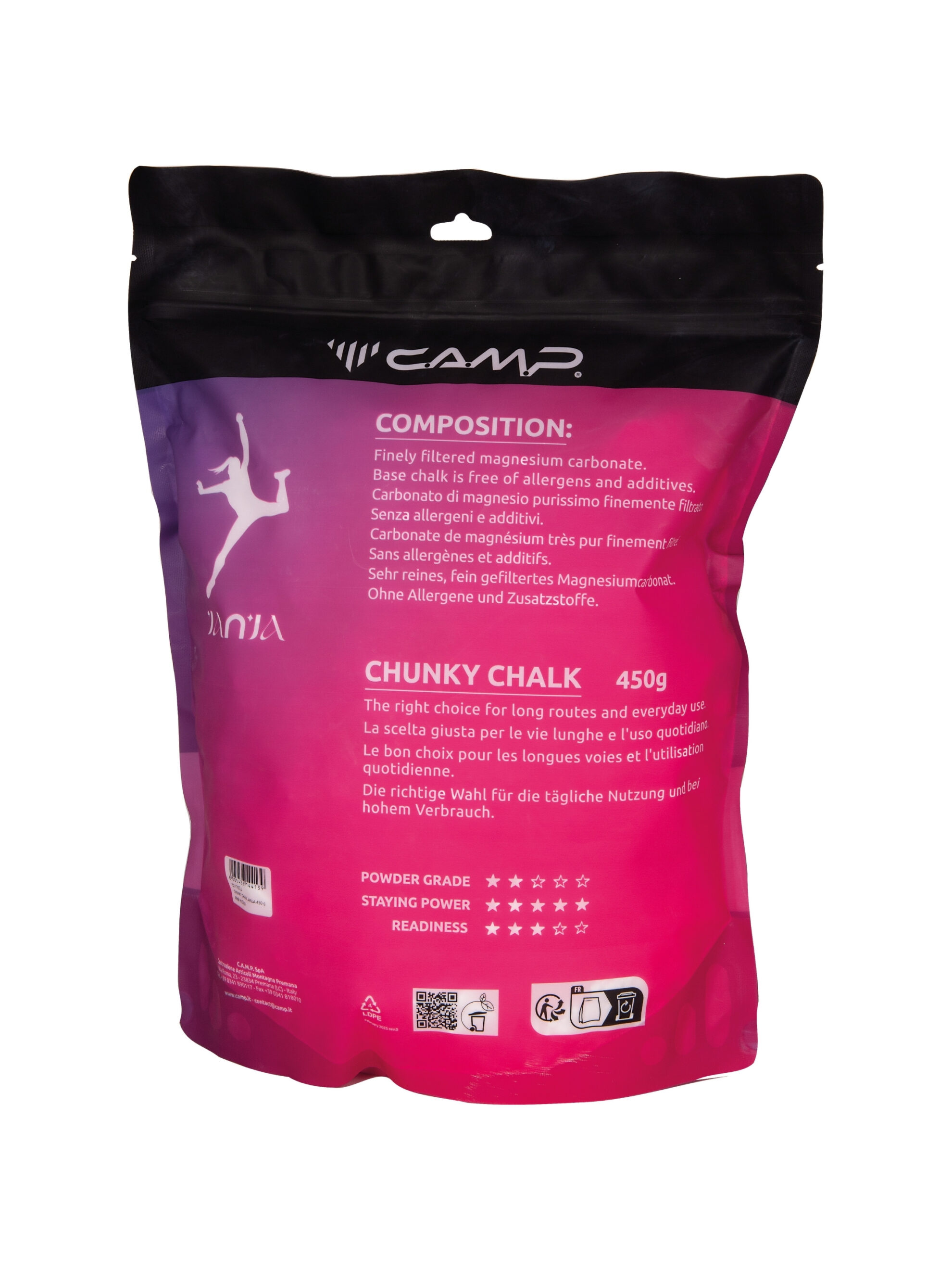 CAMP JANJA chunky chalk parçacıklı magnezyum tozu tebeşir kova torba